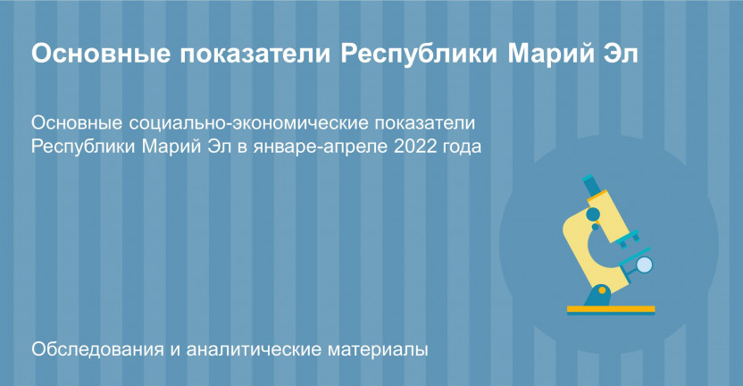 Основные показатели Республики Марий Эл в январе-апреле 2022 года